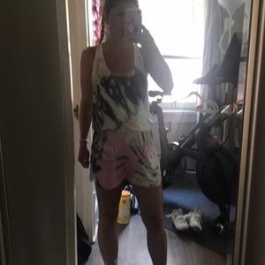 Brightly twisted beach romper